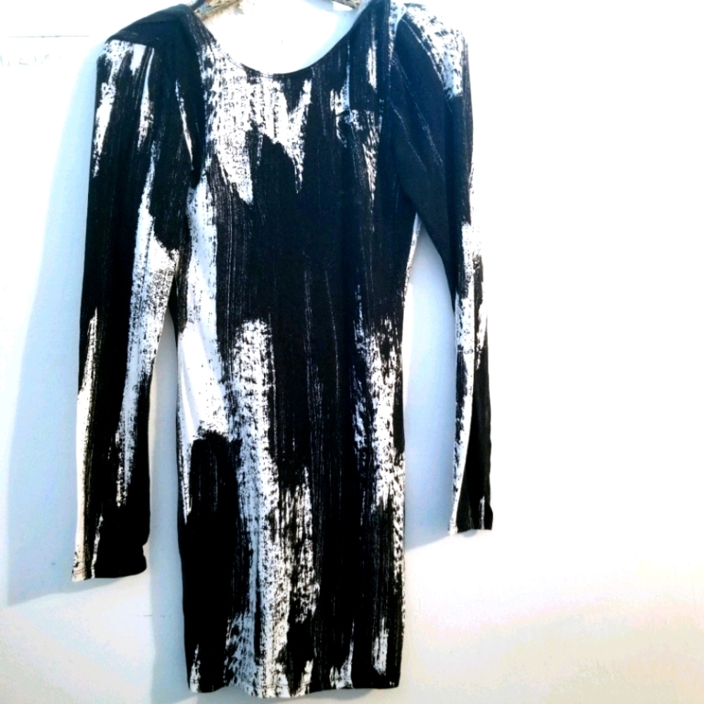HM/Divided Black and White Mixed Dress XS